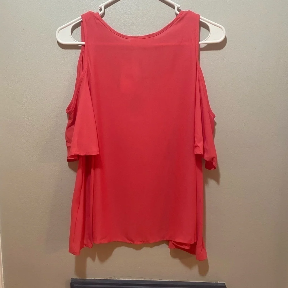 Lush Pink Tee with Shoulder Cut Outs